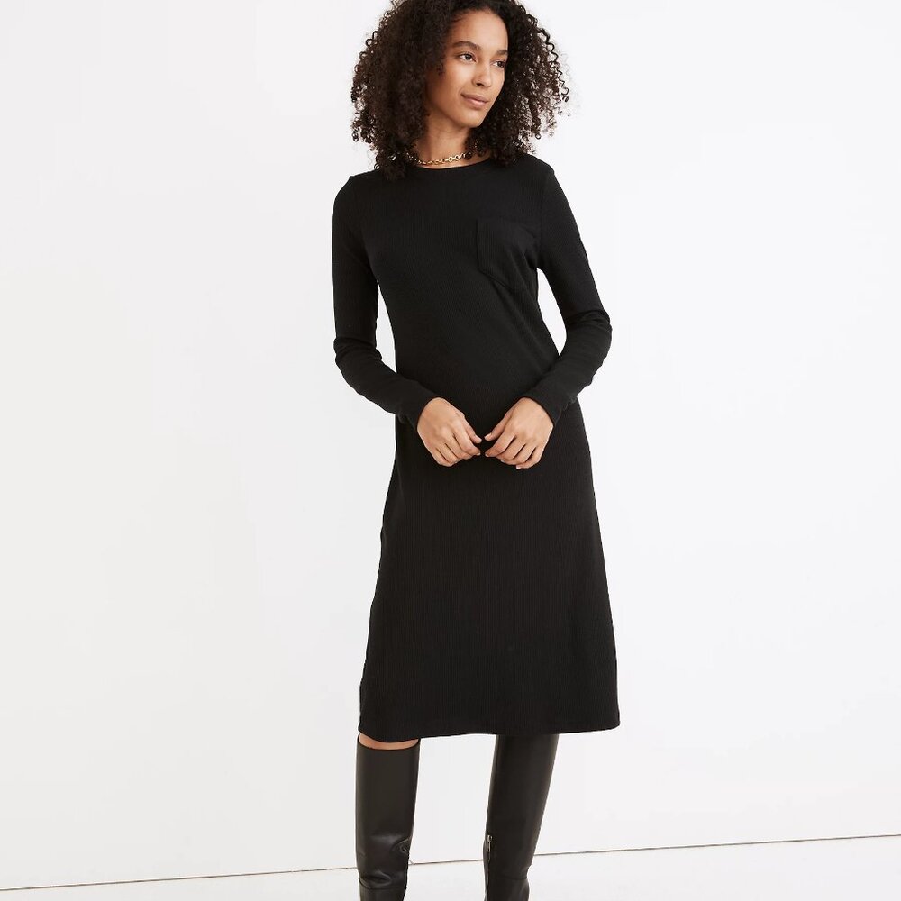 Madewell Long-Sleeve Pocket Tee Dress Size L Large